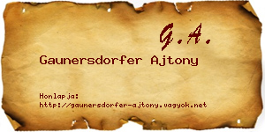 Gaunersdorfer Ajtony névjegykártya